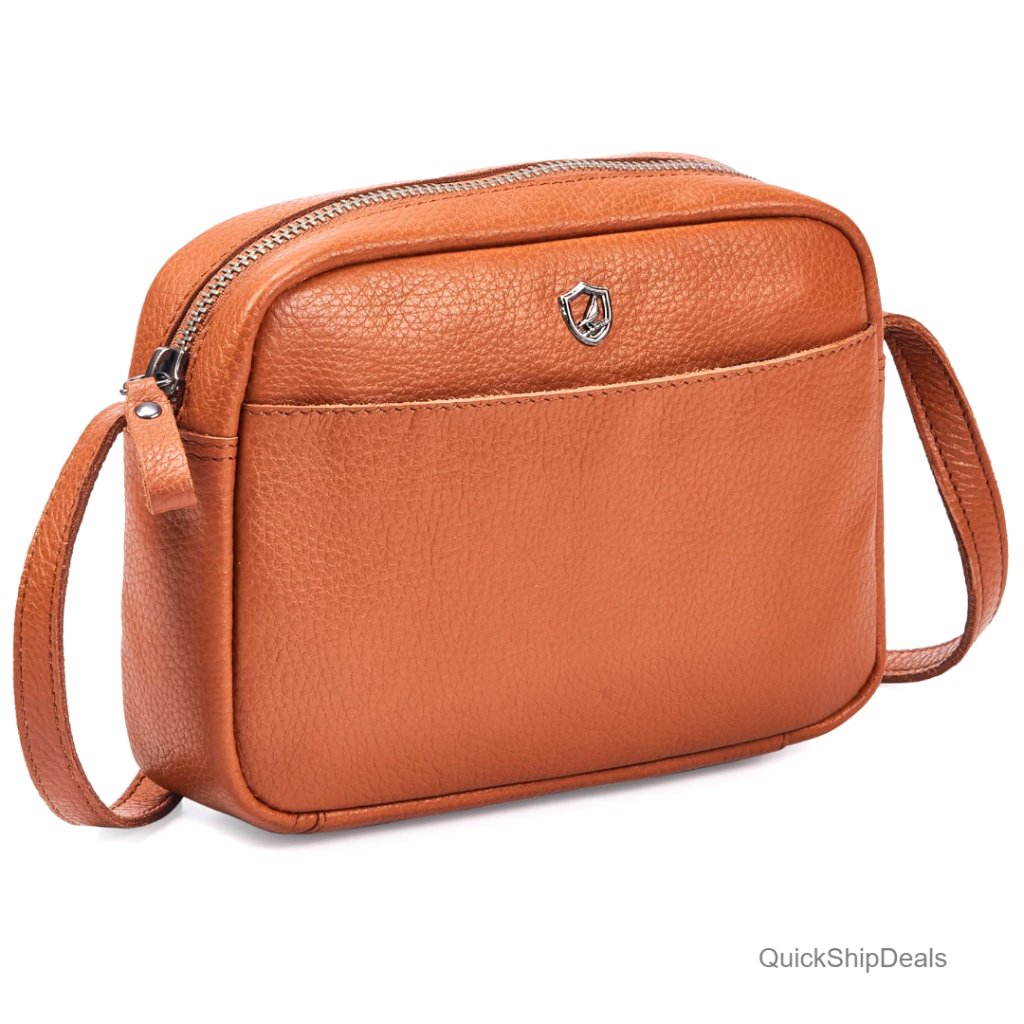 Mini Crossbody Bag Genuine Leather Small Purse Adjustable Strap Multiple Pockets